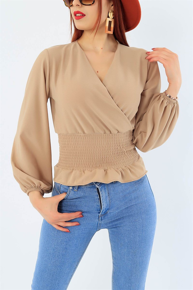 Beli Gipeli Bej Bluz 31196