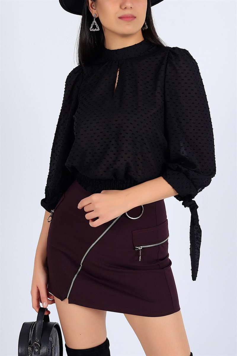 Beli Gipeli Siyah Bluz 25995B