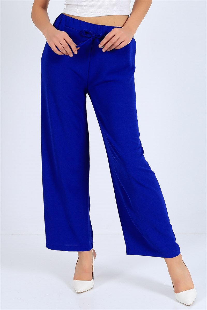 Beli Lastikli Aerobin Saks Mavisi Pantolon 26078B