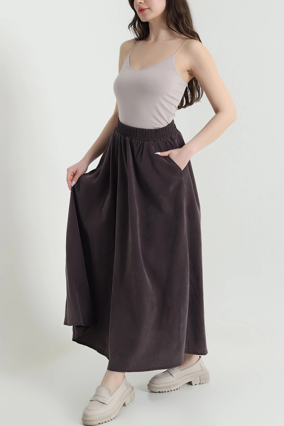 Beli Lastikli Tensel Modal Kadın Etek 448936