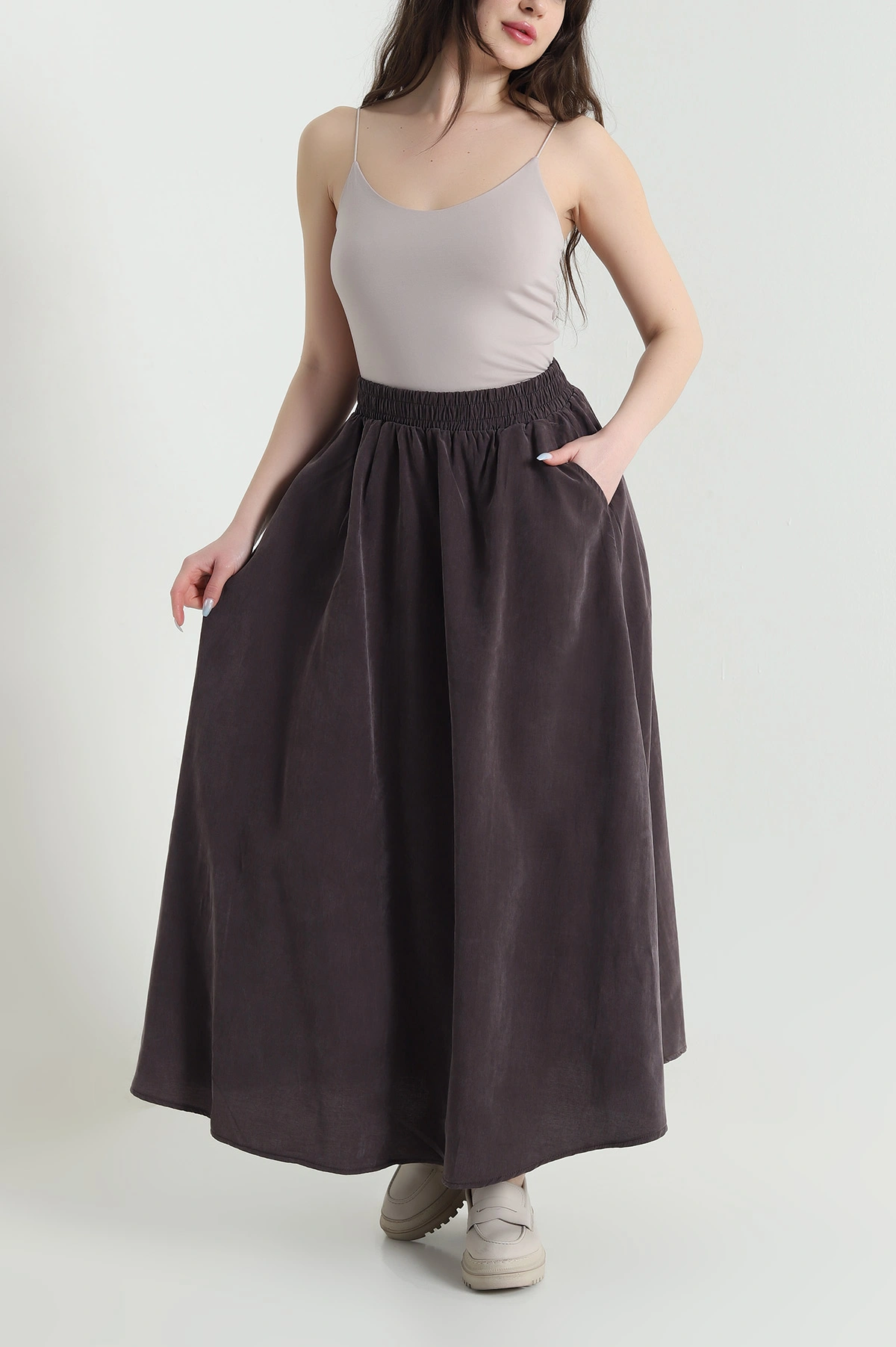 Beli Lastikli Tensel Modal Kadın Etek 448936