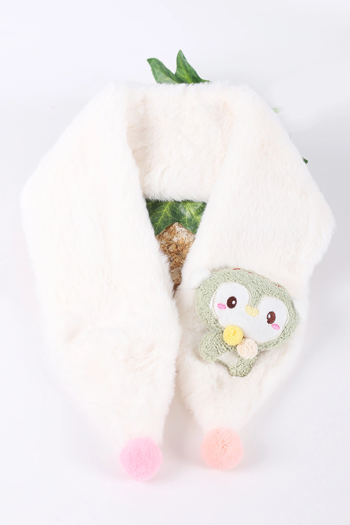 Beyaz (0-10 Yaş) Ponponlu  Nakışlı     Peluş Bebek&Çocuk Atkı&Aksesuar 410947