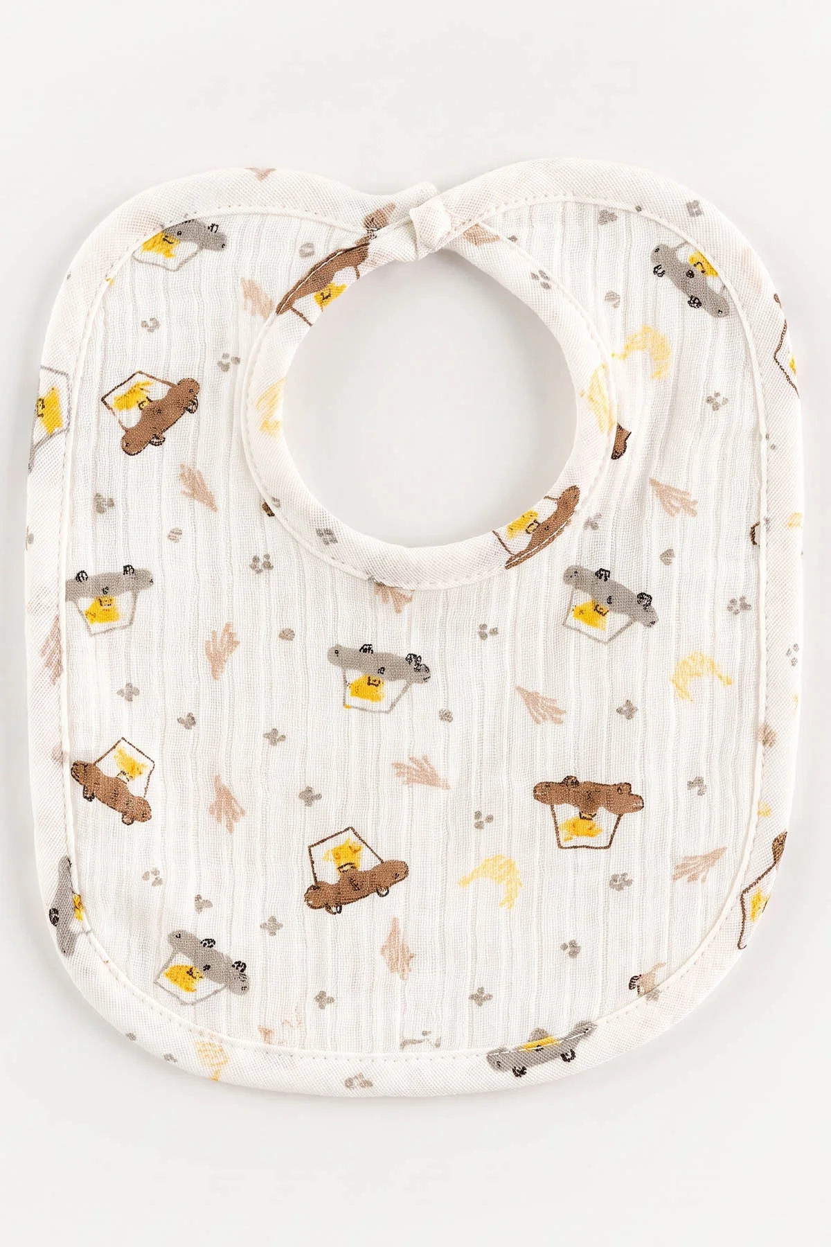 Beyaz (0-3 Ay) Araba Baskılı Raporlu Battaniyeli Erkek Bebek 5'li Set 487186
