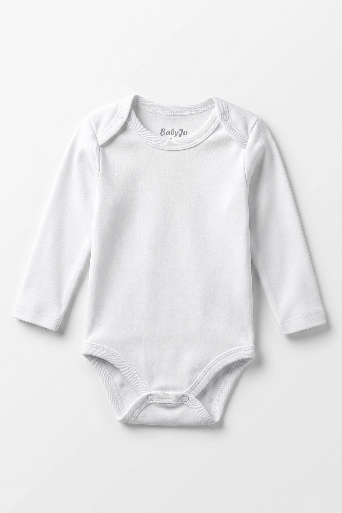 Beyaz (0-3 Yaş) Düz Uzun Kol Bebek &Çocuk Çıtçıtlı Badi 482355