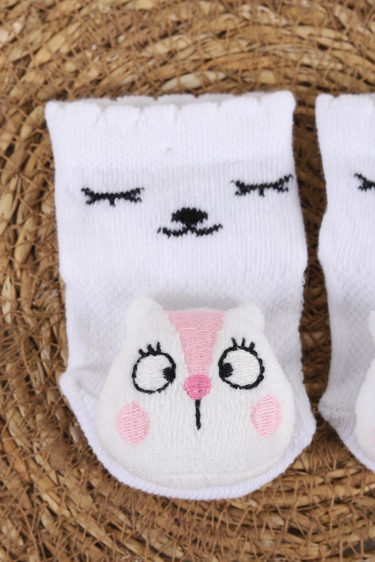 Beyaz (0-6 Ay)Oyuncaklı Kız Bebek  Çorap 441276