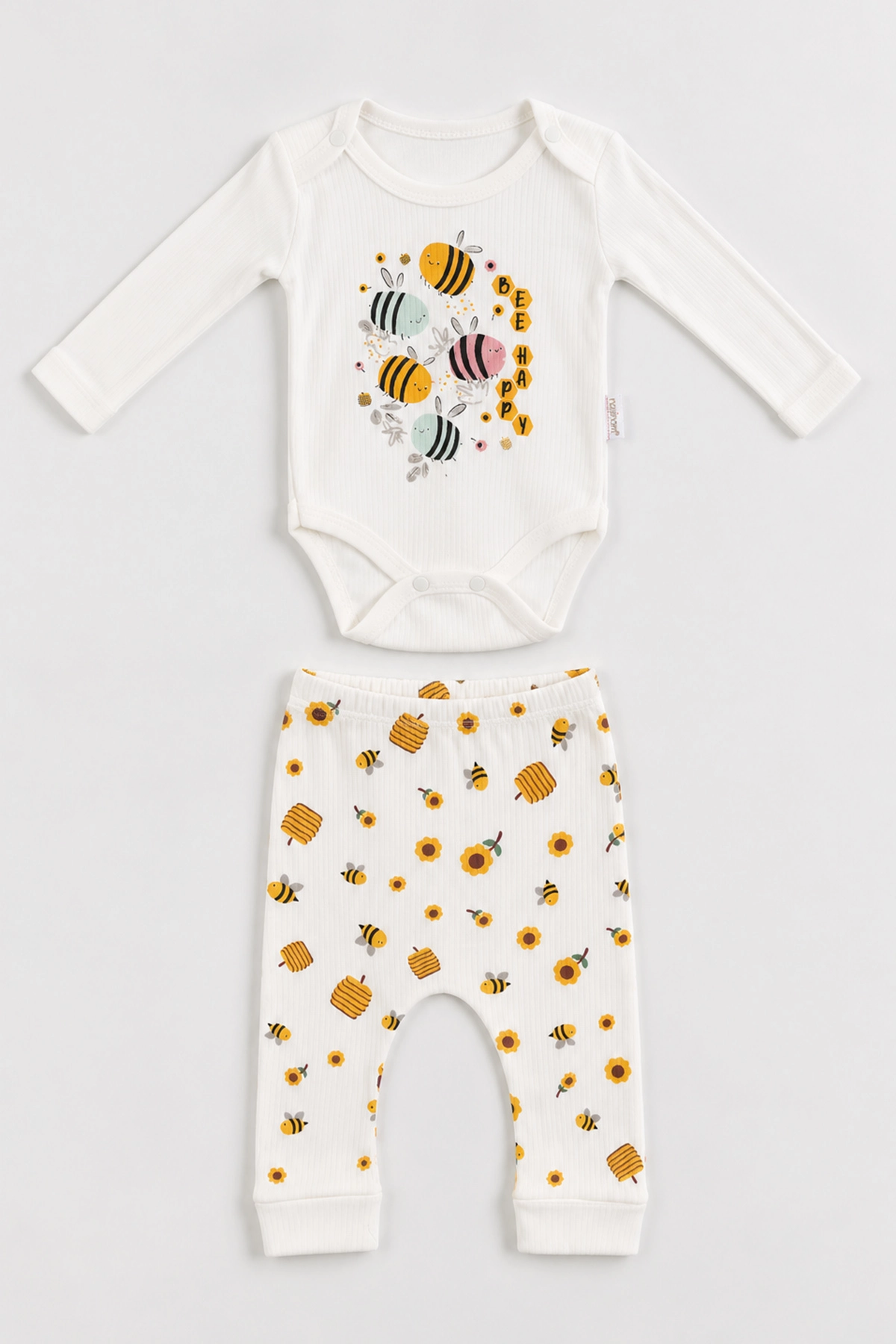 Beyaz (0-9 Ay) Arı  Baskılı    Kız Bebek Takım 480488