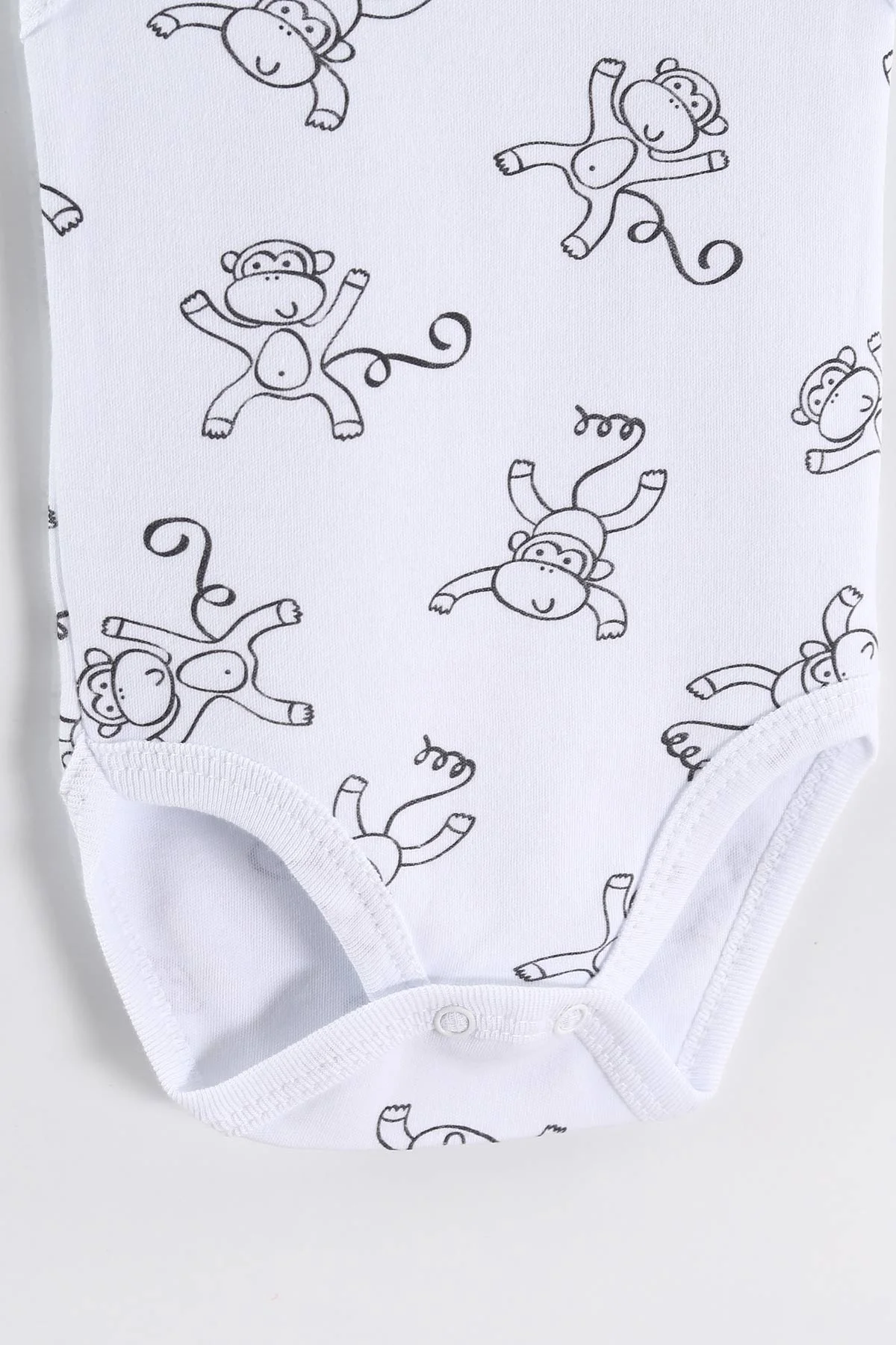 Beyaz (0-9 Ay )Maymun   Desenli Bebek&Çocuk Çıtçıtlı Badi 457243