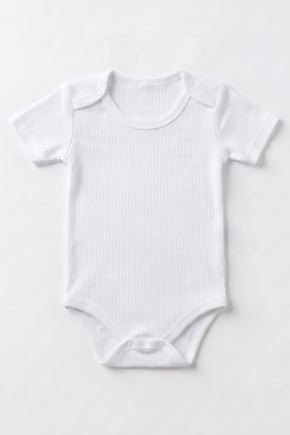 Beyaz (0-9 Ay ) Raporlu Düz   Kısa Kol  Bebek & Çocuk Çıtçıtlı Badi 480410