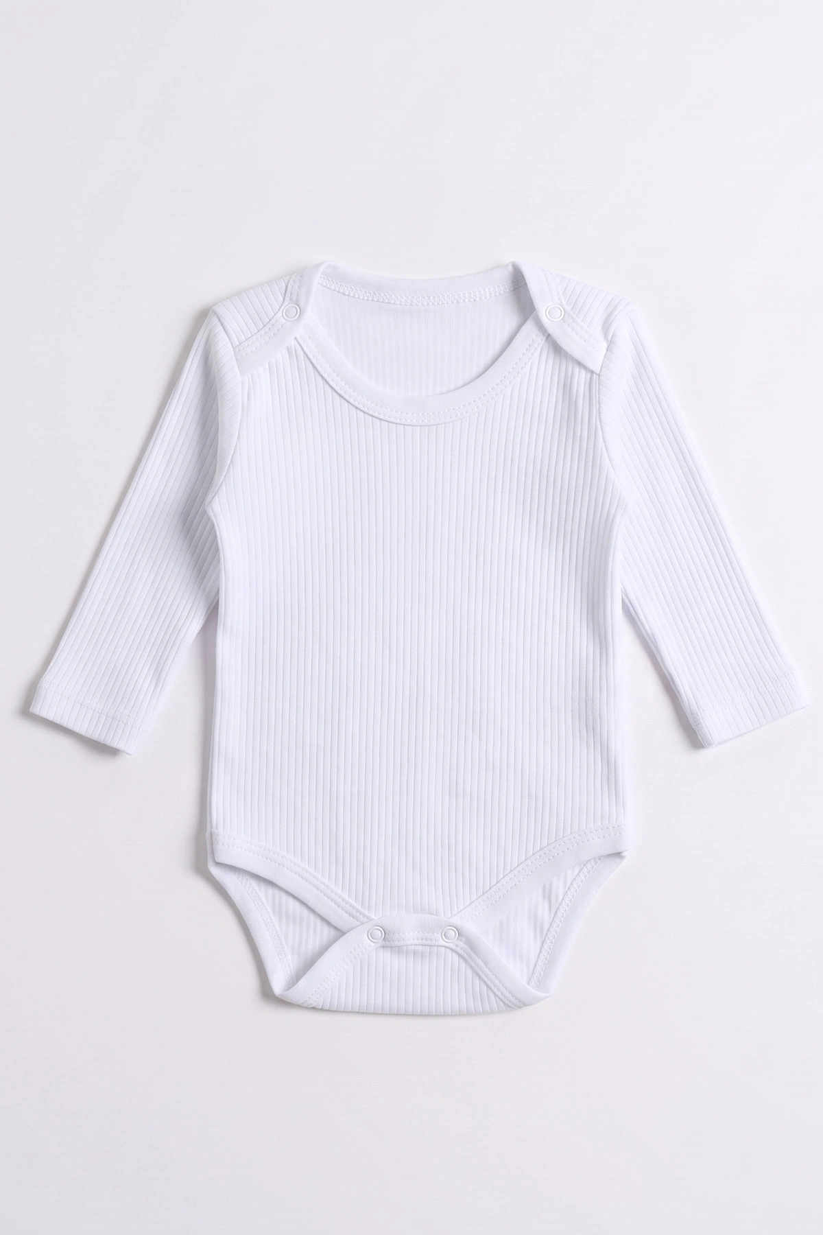 Beyaz (0-9 Ay ) Raporlu Düz   Uzun Kollu   Bebek & Çocuk Çıtçıtlı Badi 480341