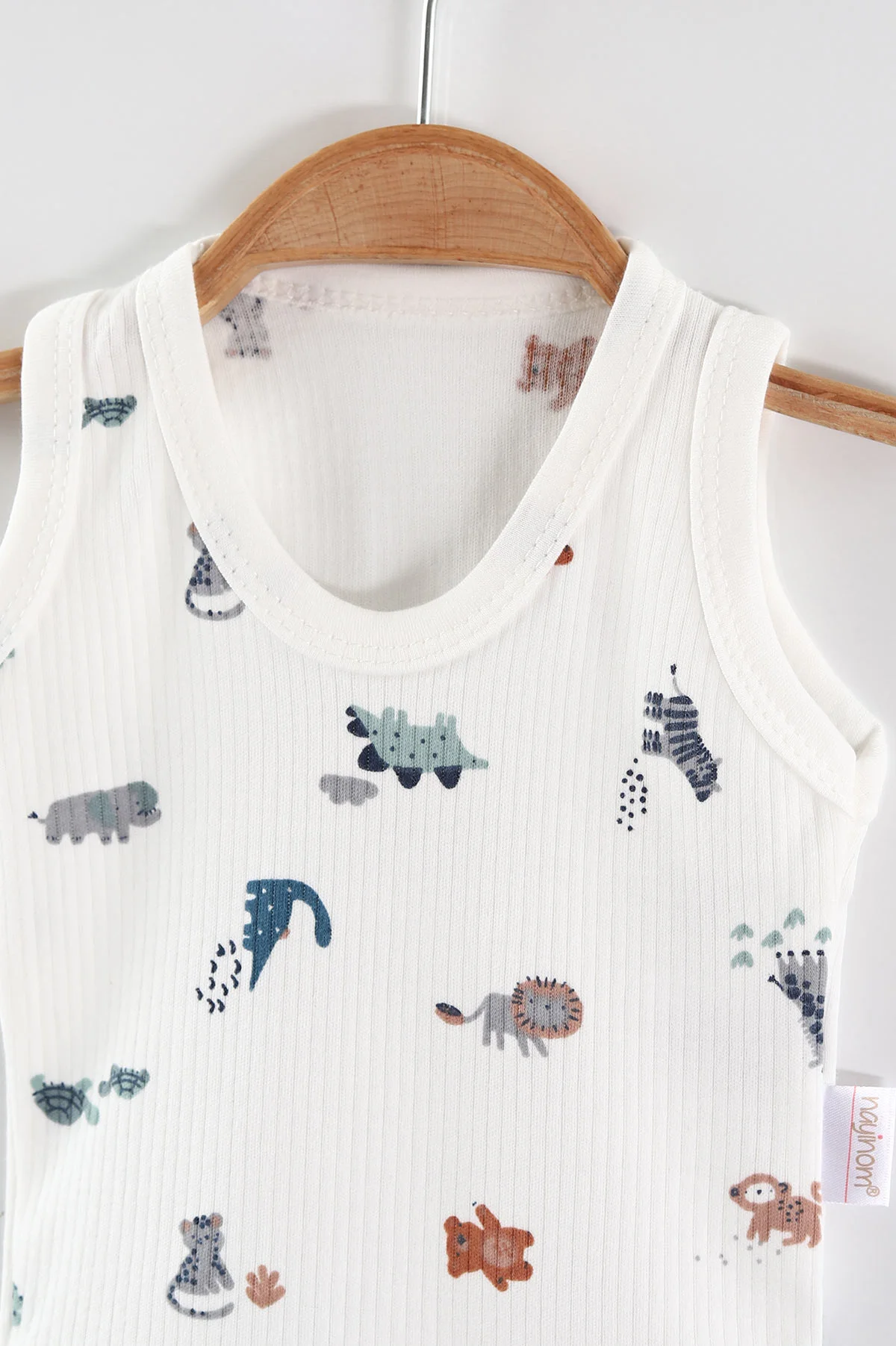 Beyaz (0-9 Ay) Safari Baskılı    Erkek Bebek Çıtçıtlı Badi 441457