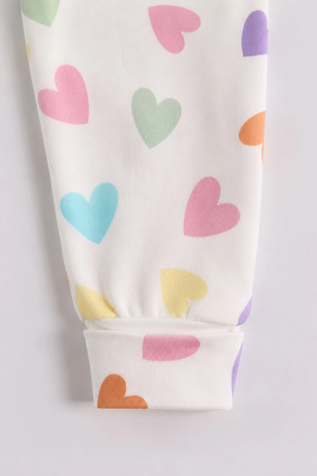 Beyaz (0-9 Ay)Kalp Baskılı Çıt Çıtlı Badili Kız Bebek Takım 477397