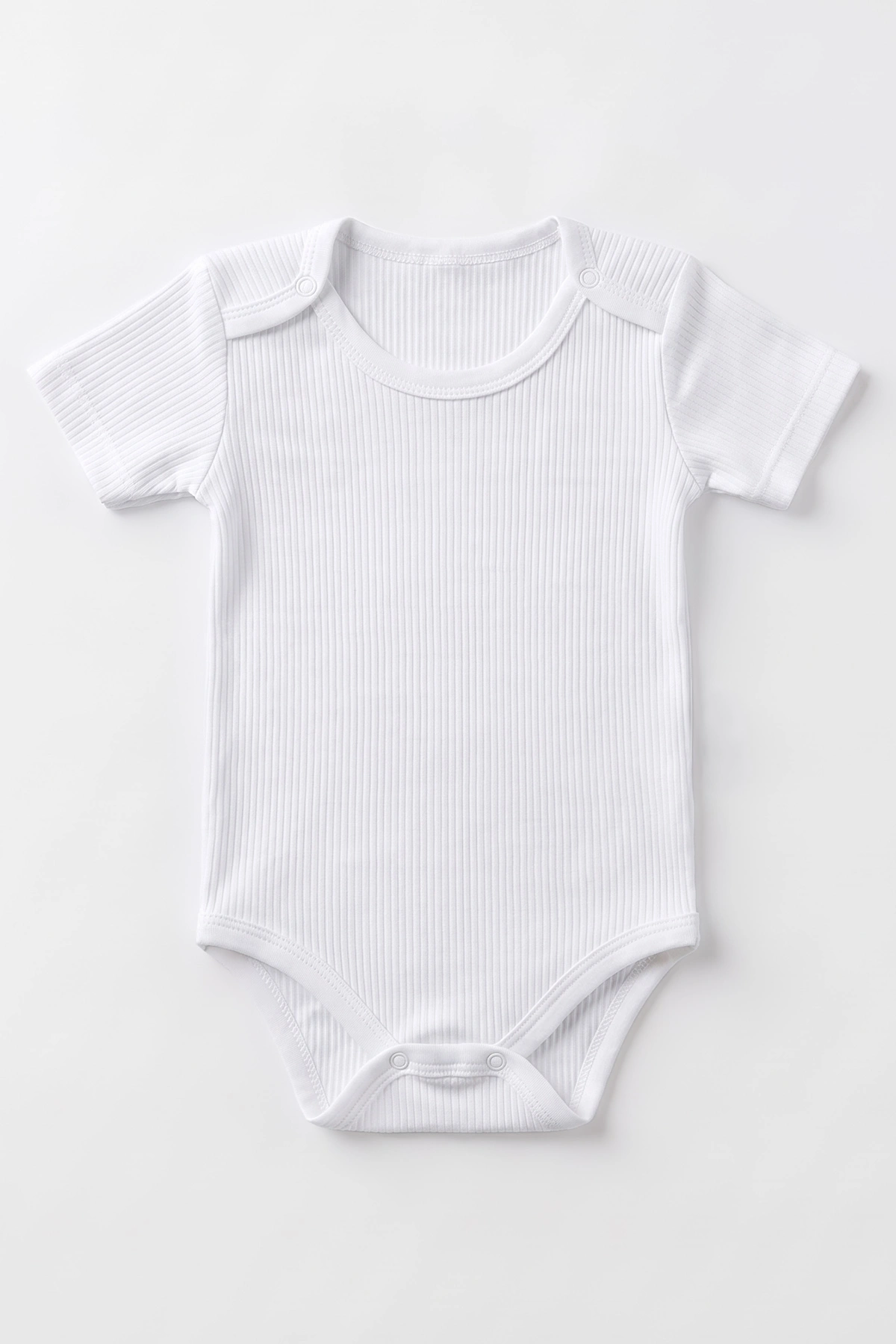 Beyaz (1-3 Yaş) Raporlu Düz   Kısa Kol  Bebek & Çocuk Çıtçıtlı Badi 480405