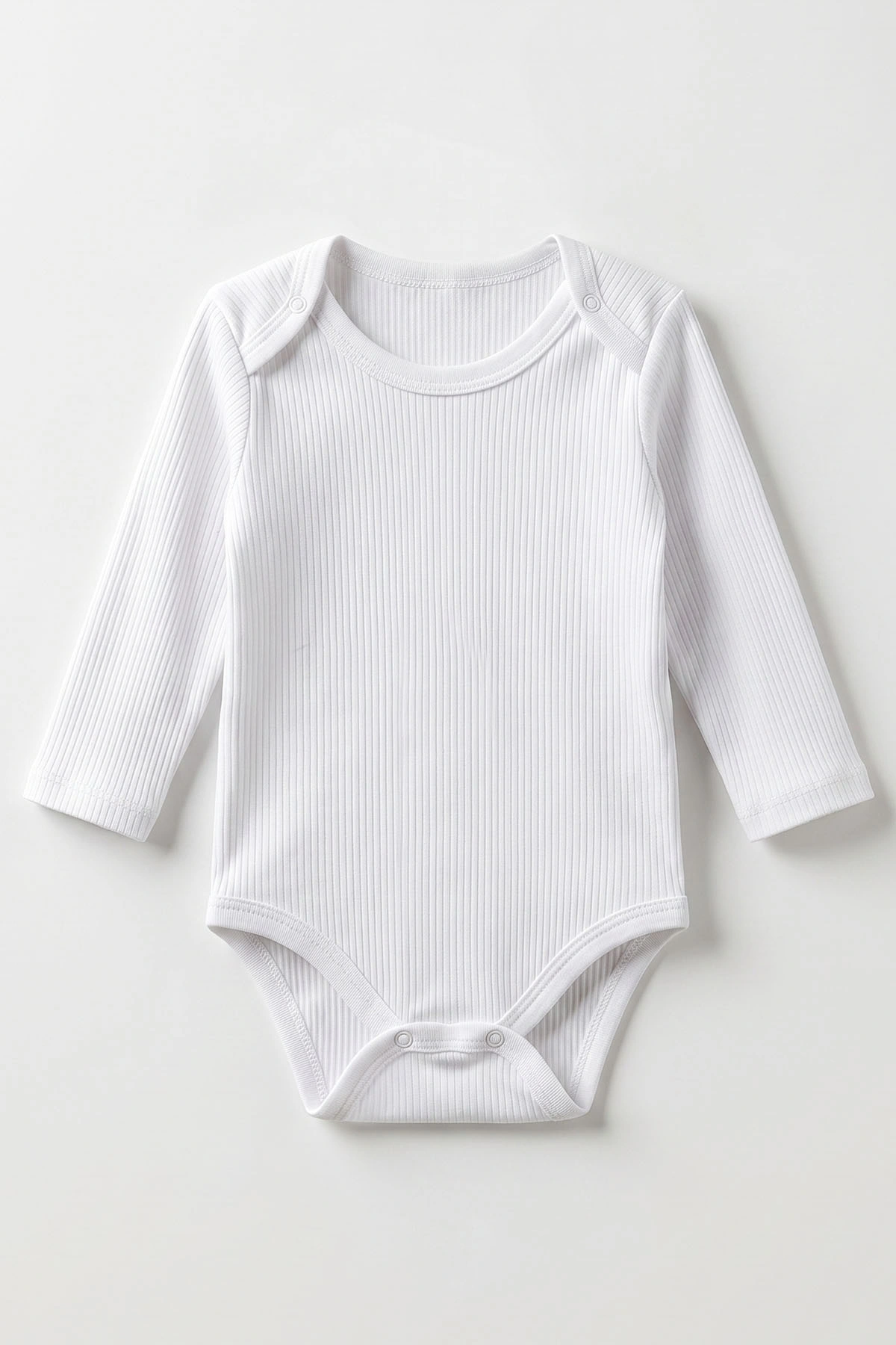 Beyaz (1-3 Yaş) Raporlu Düz   Uzun Kollu   Bebek & Çocuk Çıtçıtlı Badi 480330