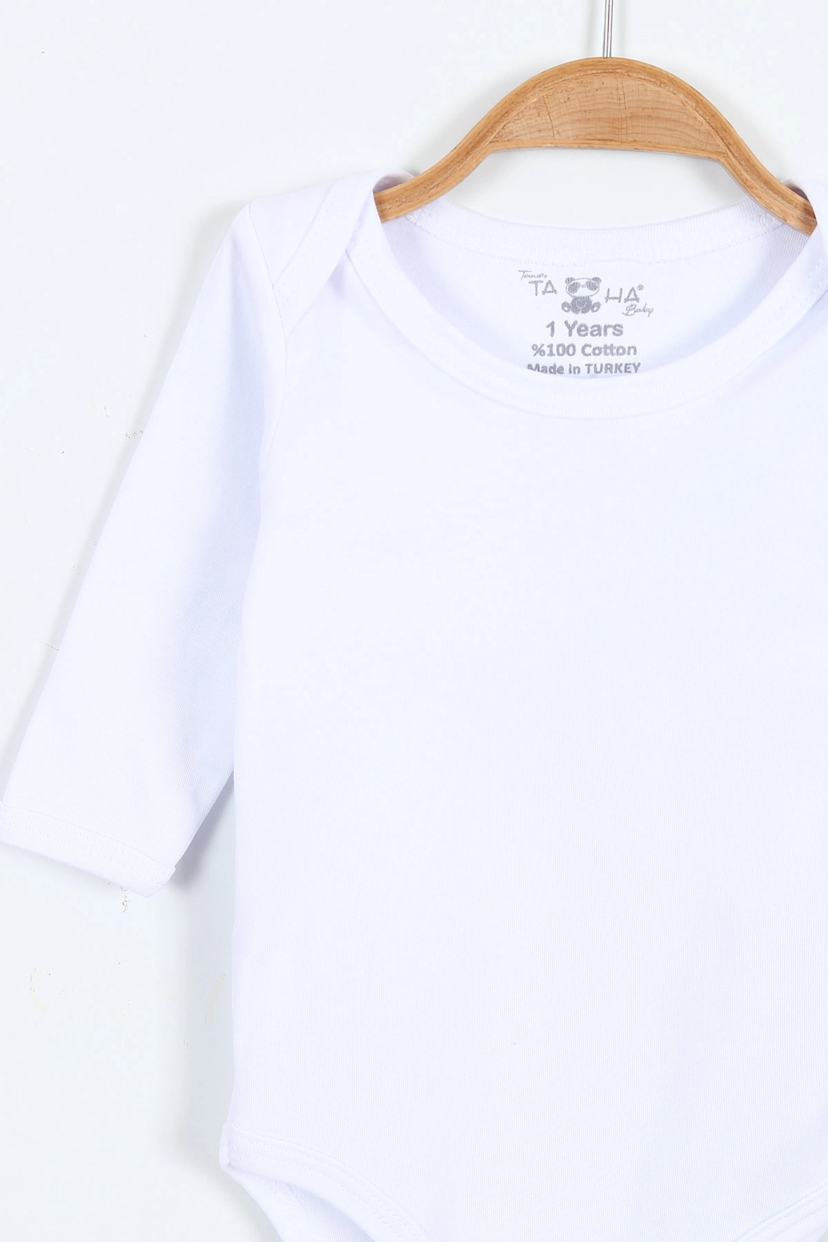 Beyaz (1-3 Yaş ) Uzun Kol Düz Bebek&Çocuk Çıtçıtlı Badi 403651