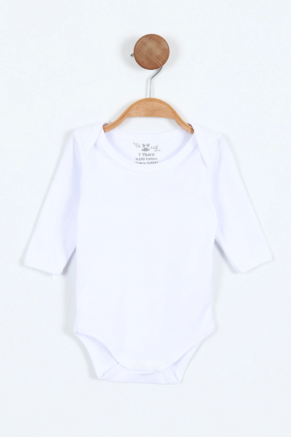 Beyaz (1-3 Yaş ) Uzun Kol Düz Bebek&Çocuk Çıtçıtlı Badi 403651
