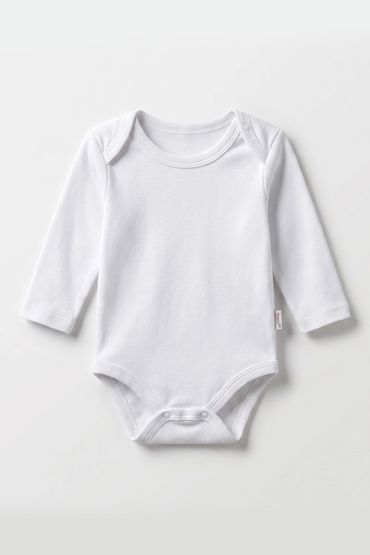 Beyaz (1-3 Yaş)  Uzun Kollu  Düz Bebek & Çocuk Çıtçıtlı Badi 480307