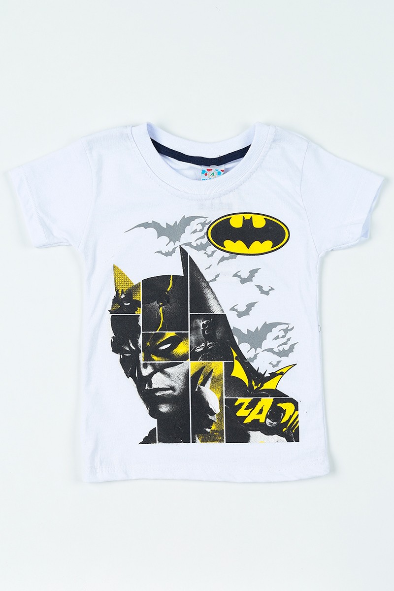 Beyaz (1-6 yaş) Batman Baskılı Erkek Çocuk Tişört 108326