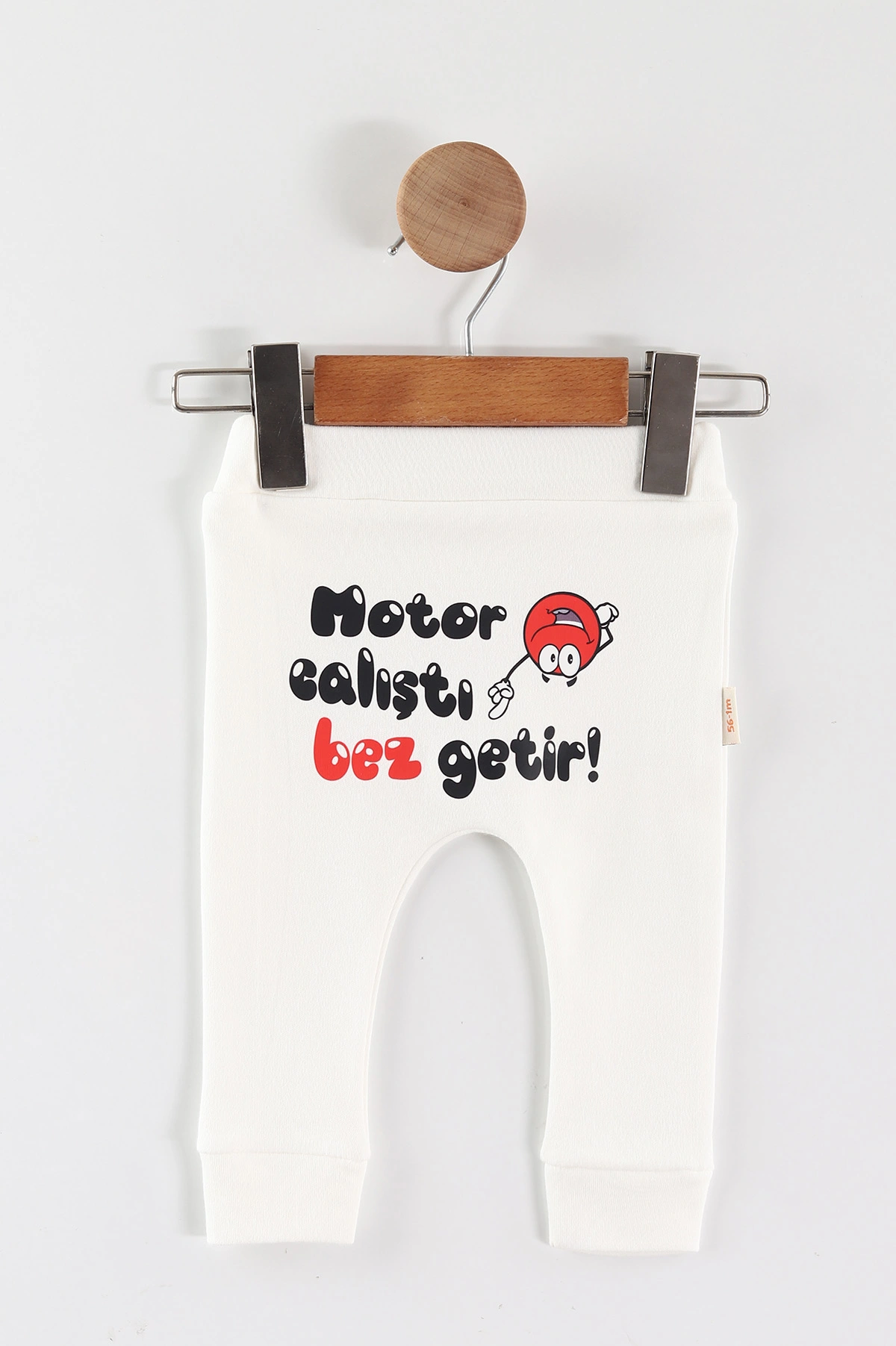 Beyaz (1-9 Ay) Şakacı Yazılar Baskılı Manşetli Unısex Bebek Tek Alt 465693