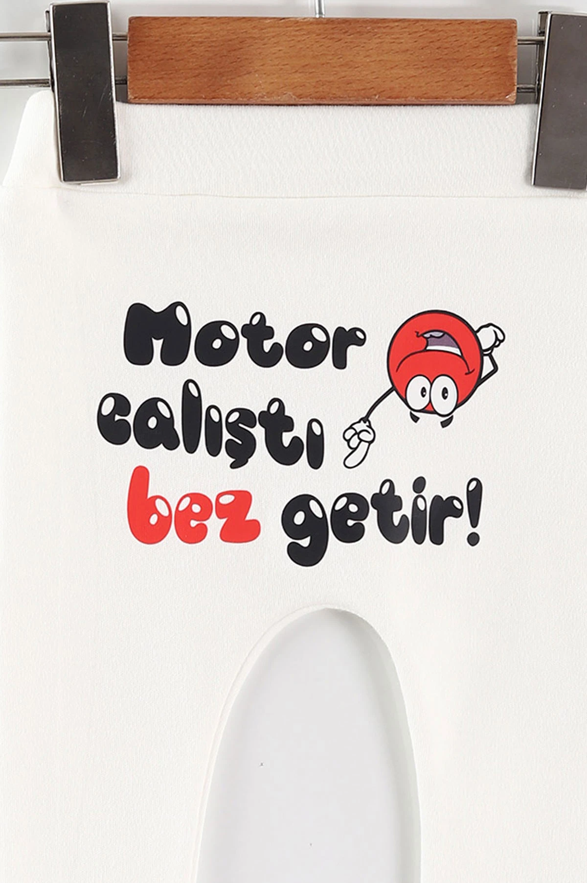 Beyaz (1-9 Ay) Şakacı Yazılar Baskılı Manşetli Unısex Bebek Tek Alt 465693