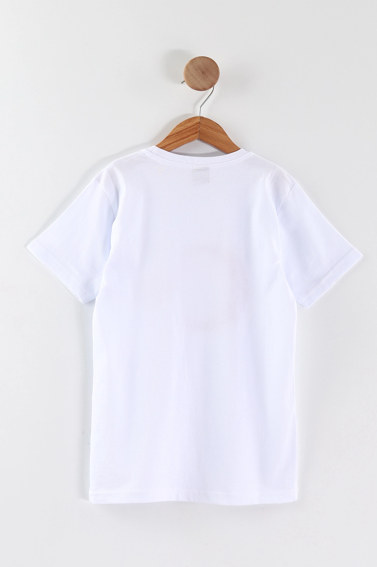 Beyaz (10-16 Yaş) Ay Yıldız Baskılı Süprem Unisex Çocuk Tişört 465667