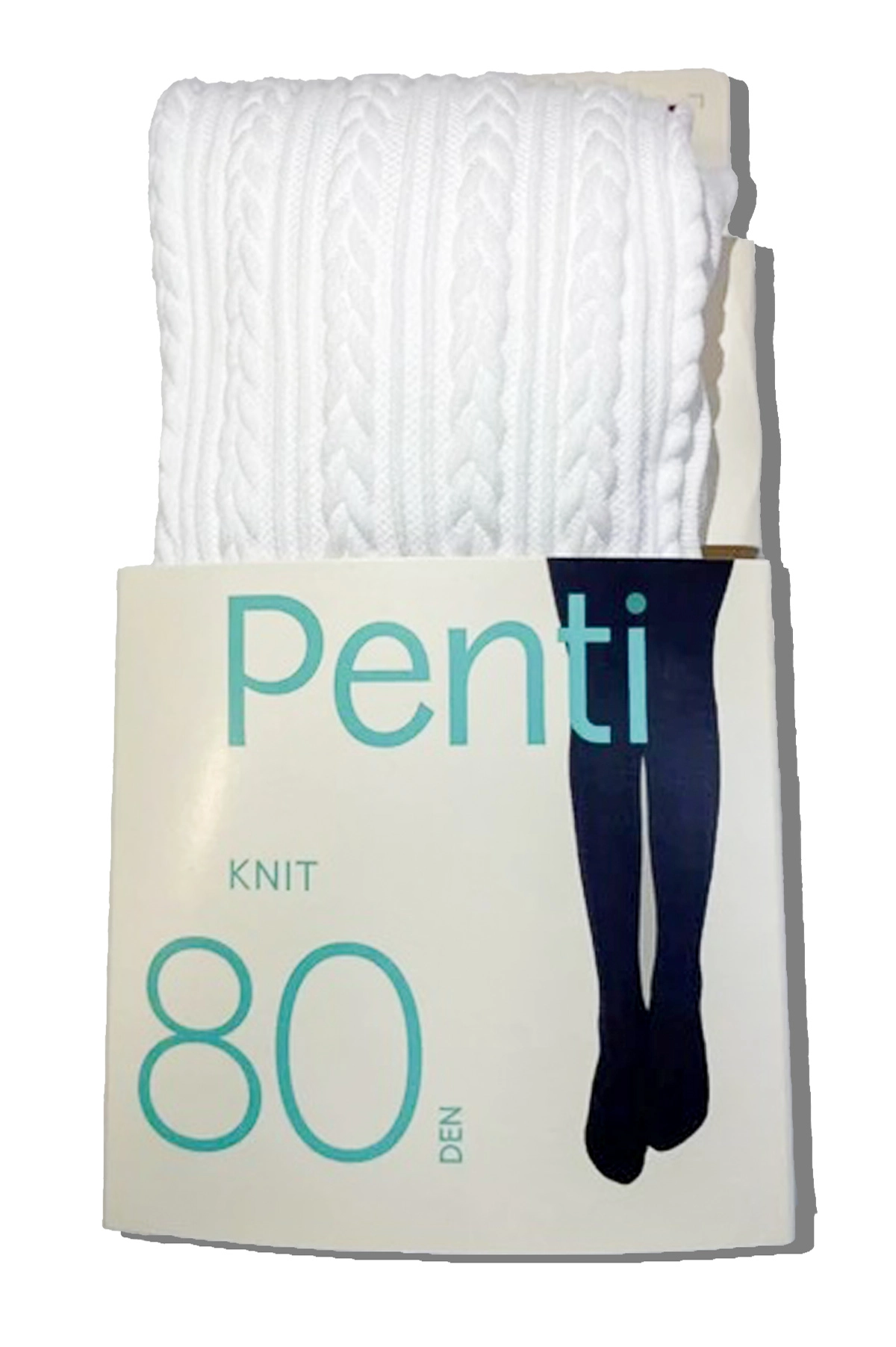 Beyaz 10 Penti Pretty Knit 80 Den Triko Kız Çocuk Külotlu Çorap 421833