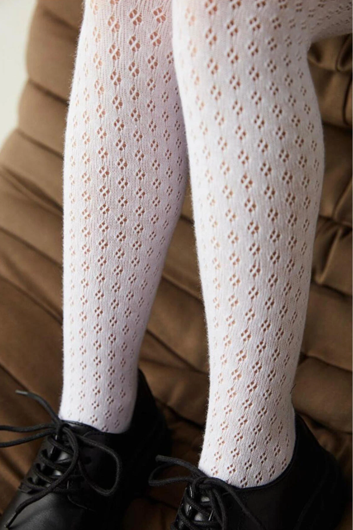 Beyaz 10 Penti Pretty Ultra Soft 70 Den Desenli  Kız Çocuk Külotlu Çorap 437448