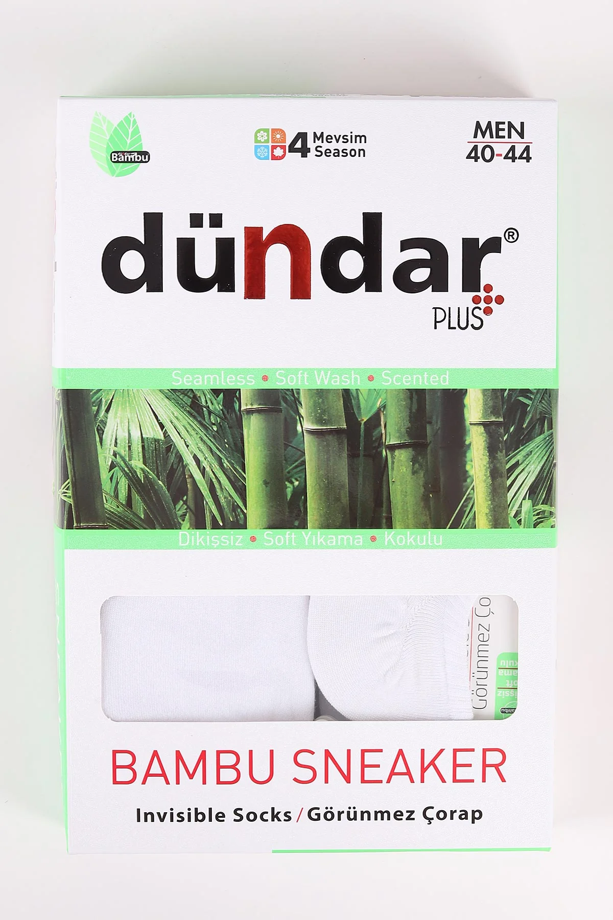 Beyaz 12'li Erkek Bambu Sneaker Görünmez Çorap (40-44) 465598