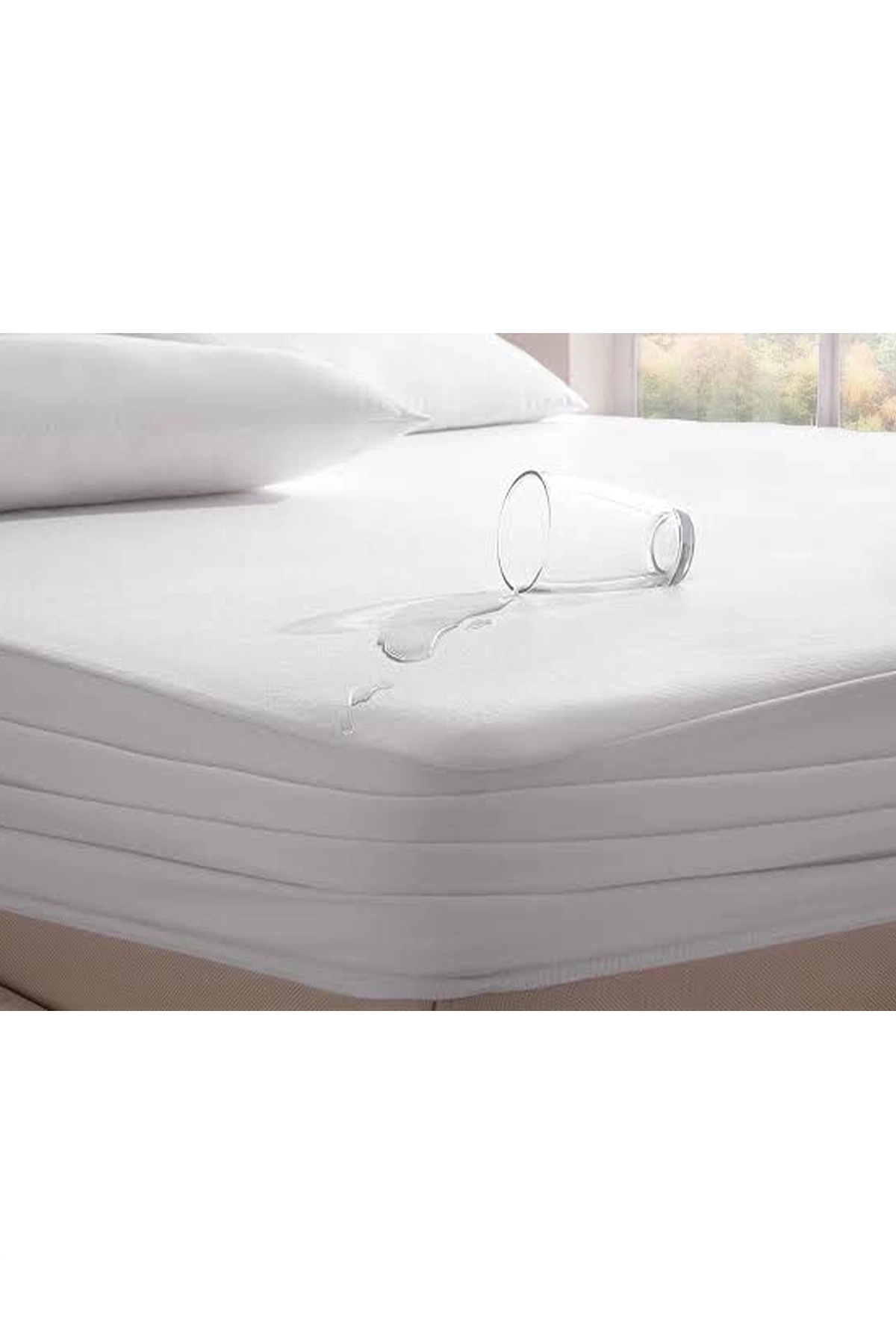 Beyaz 140X200 Cm Evnur Çift Kişilik Sıvı Geçirmez Fitted Yatak Alezi 422506