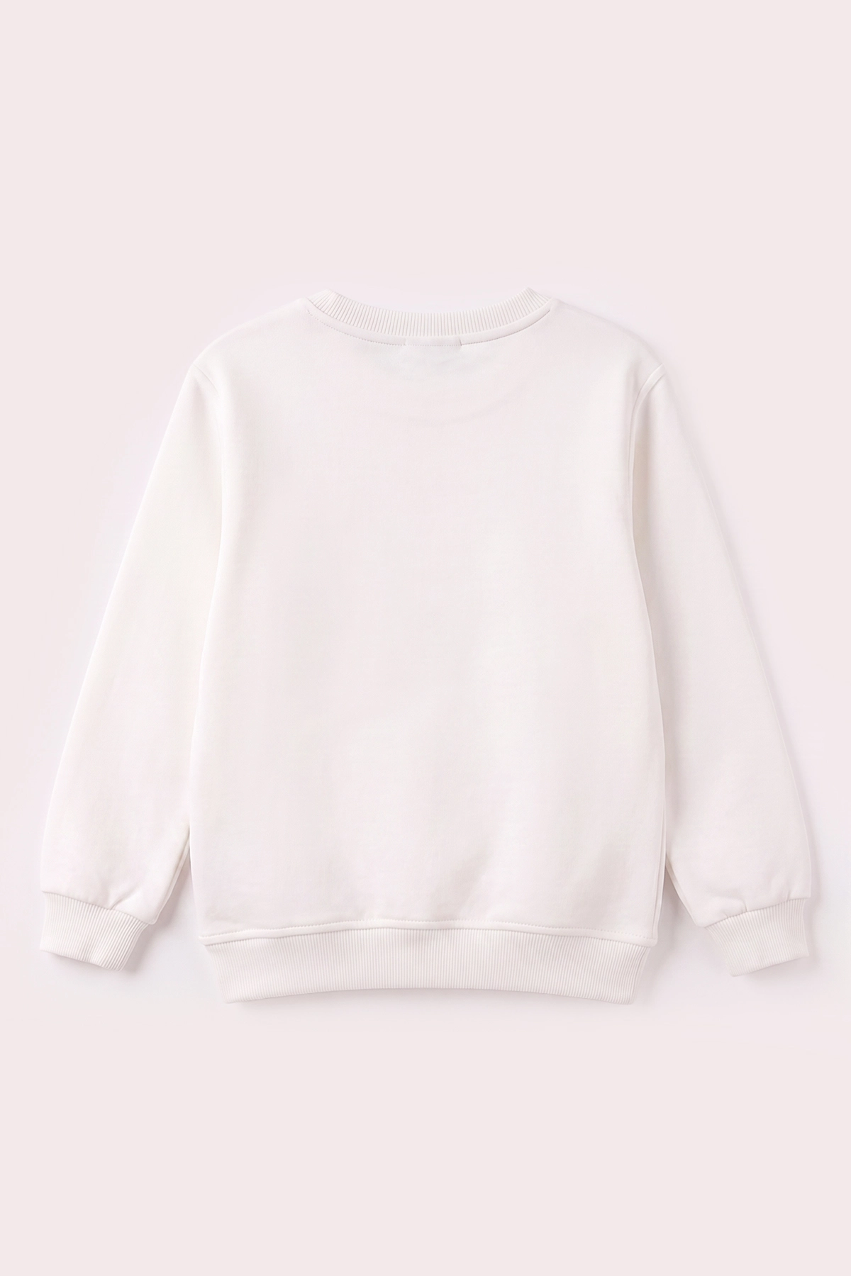 Beyaz (2-12 Yaş) Fiyonk Nakışlı Taşlı  İçi Şardonlu Kız Çocuk Sweatshirt 483283