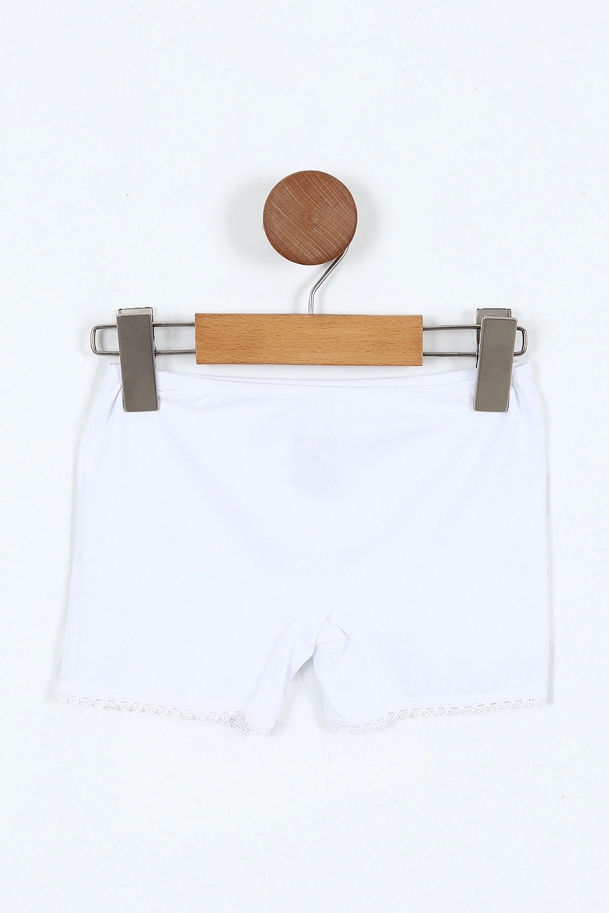 Beyaz (2-15 Yaş) Likralı ve Dantelli Kız Çocuk Boxer Külot 404088