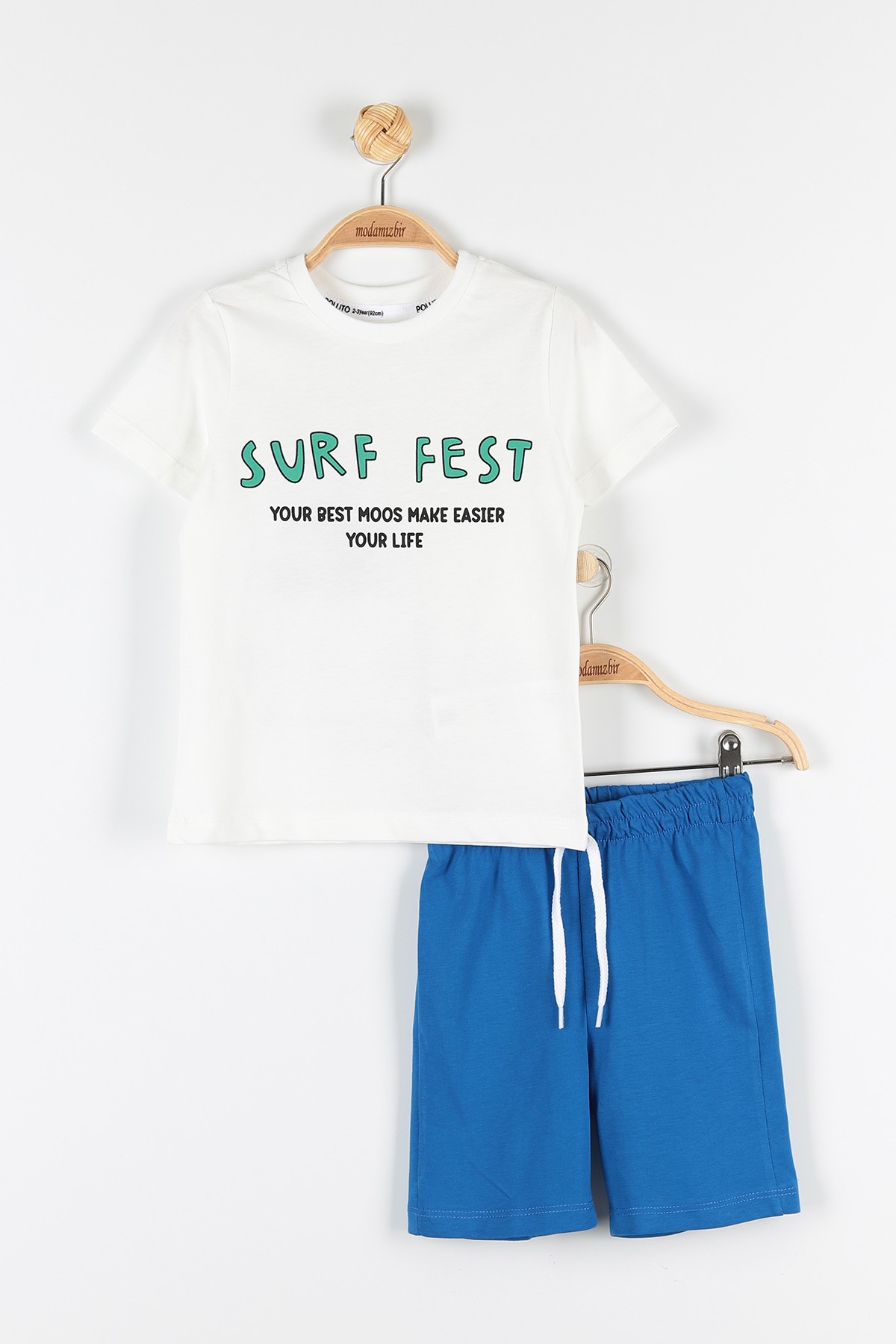 Beyaz (2-5 Yaş) Surf Fest Baskılı Erkek Çocuk Takım 170530