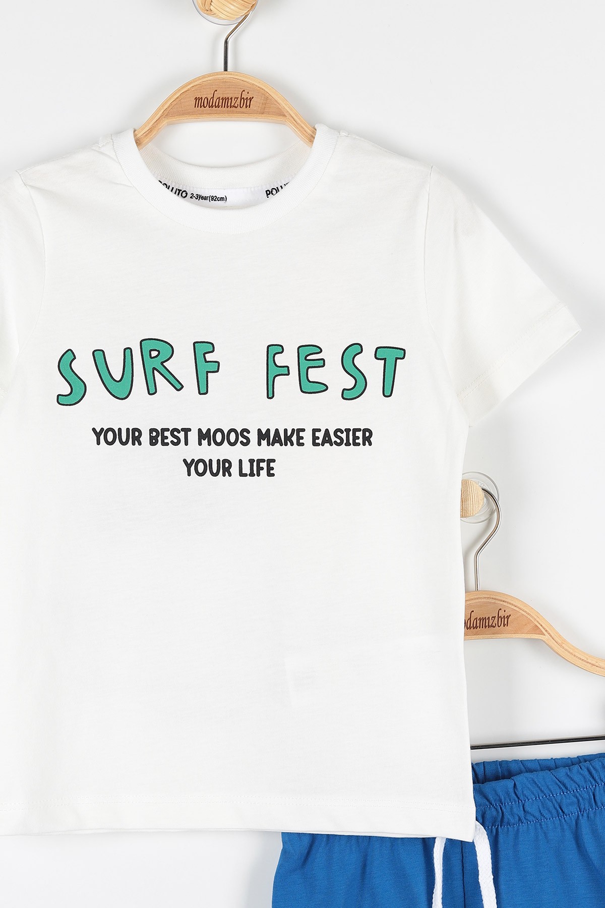 Beyaz (2-5 Yaş) Surf Fest Baskılı Erkek Çocuk Takım 170530