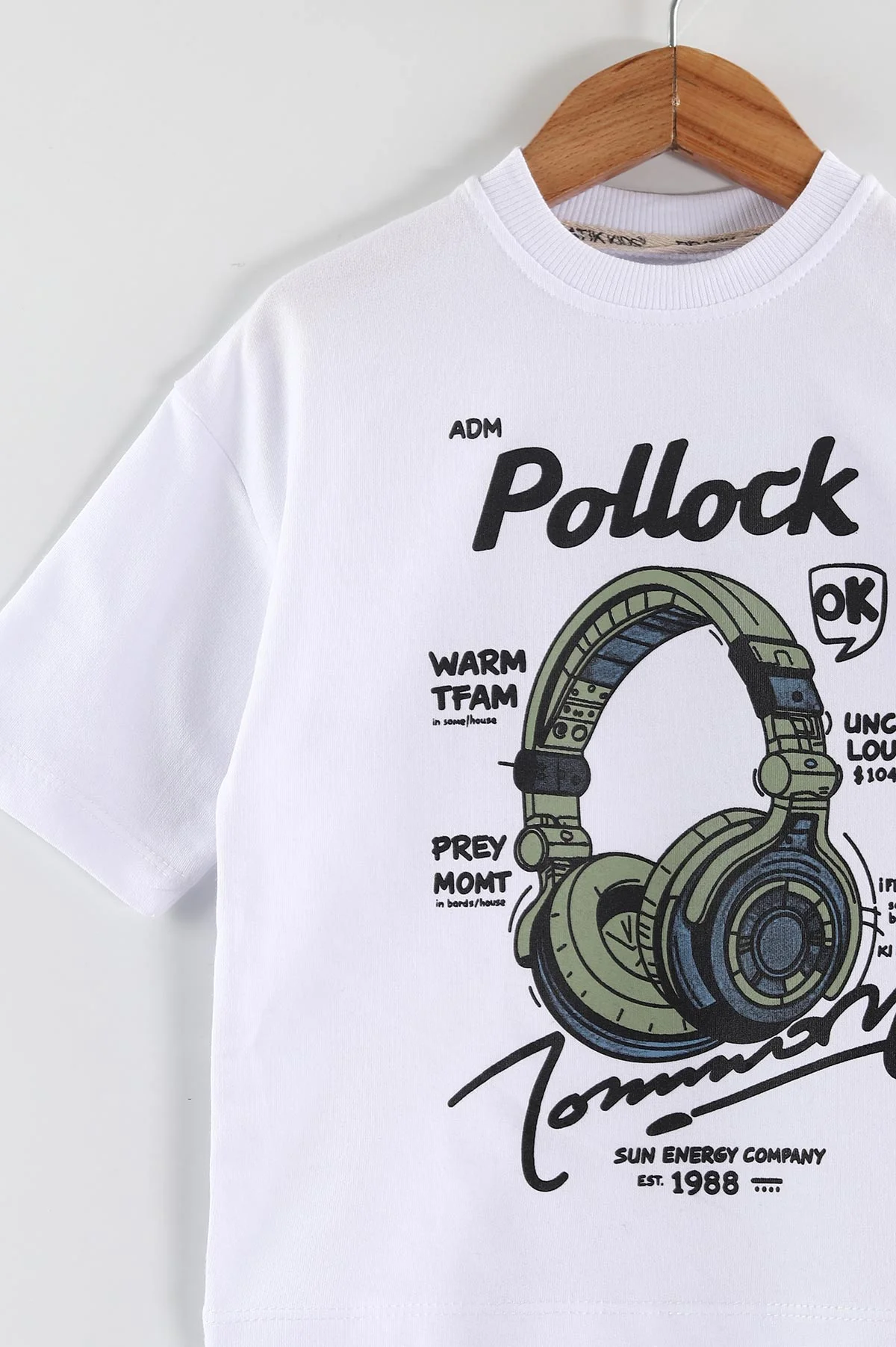 Beyaz (2-6 Yaş) Pollock Baskılı  Şortlu Süprem Erkek Çocuk Yazlık Takım 438099
