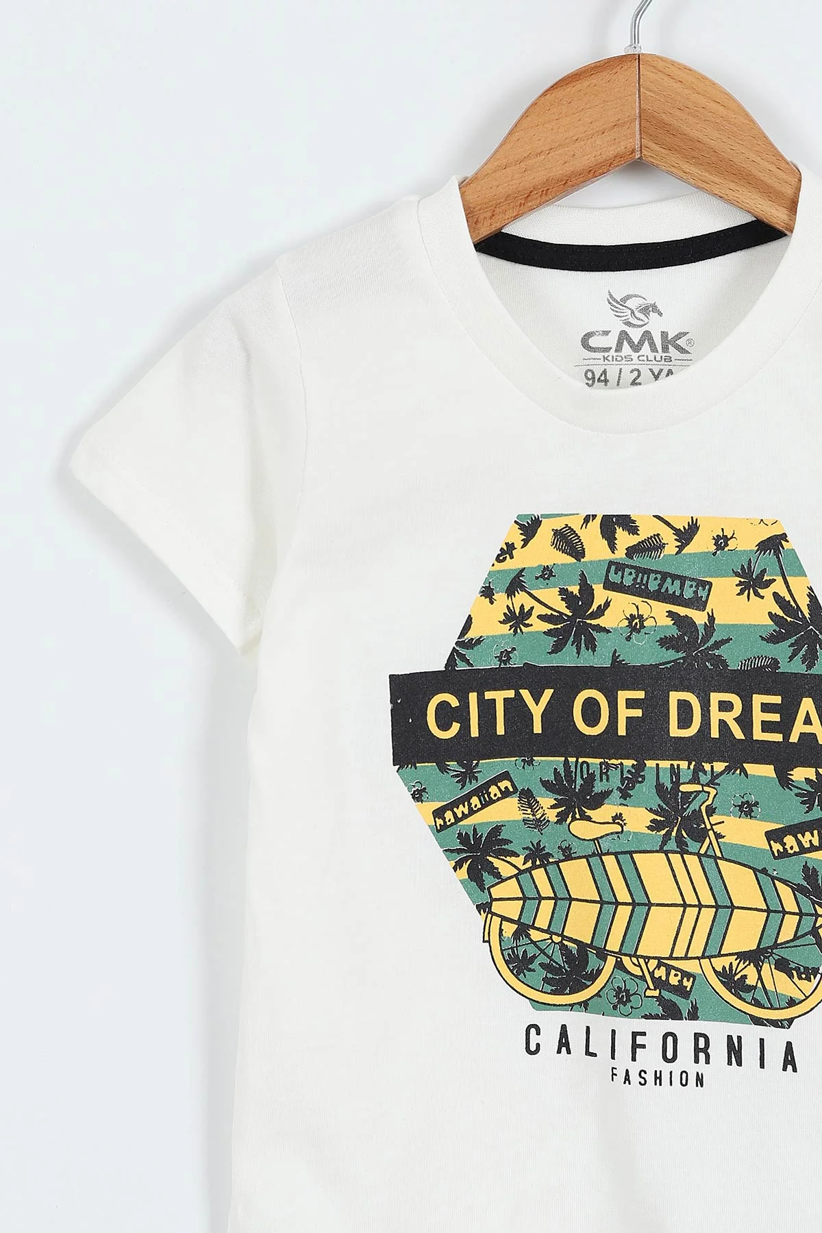 Beyaz (2-9 Yaş)City Of Dream Baskılı Şortlu Erkek Çocuk Yazlık Takım 354099