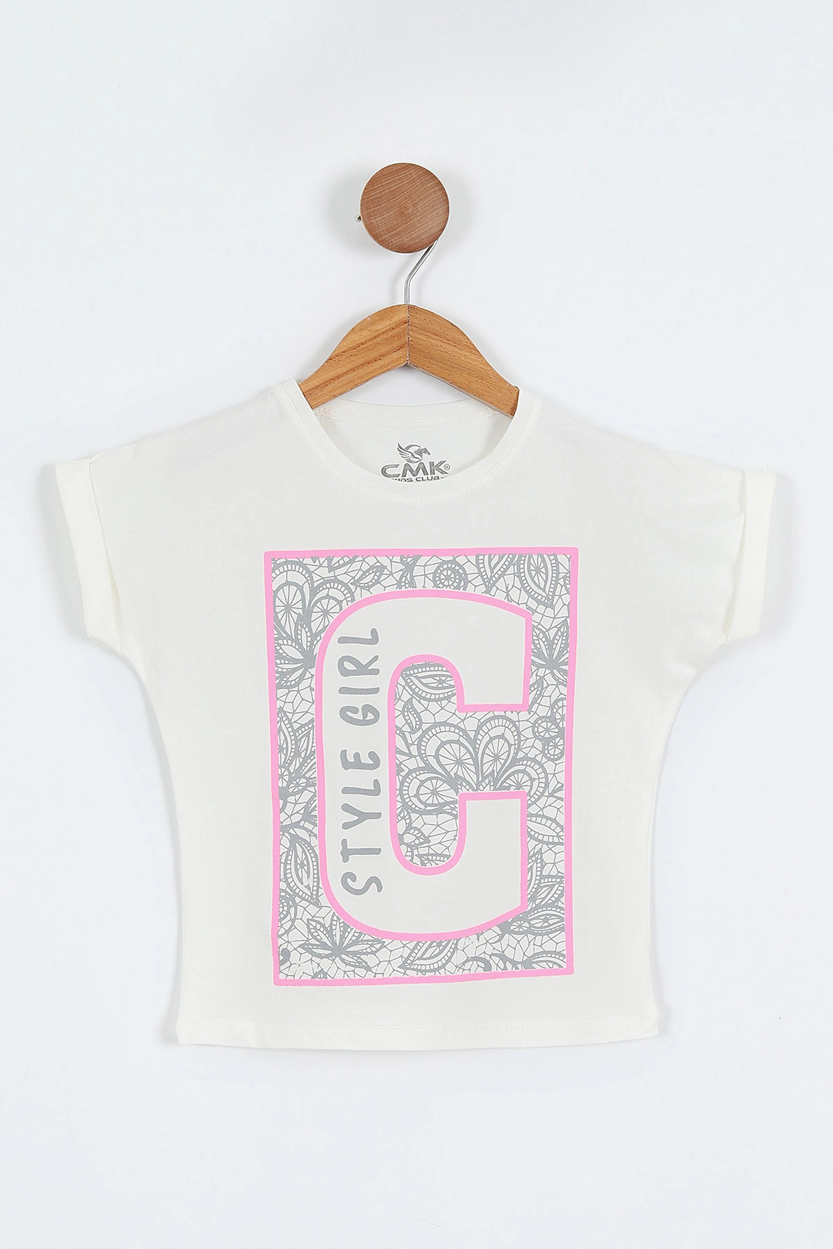 Beyaz (3-12 Yaş) Style Girl Baskılı   Kısa Kol   Kız Çocuk Tişört 354316