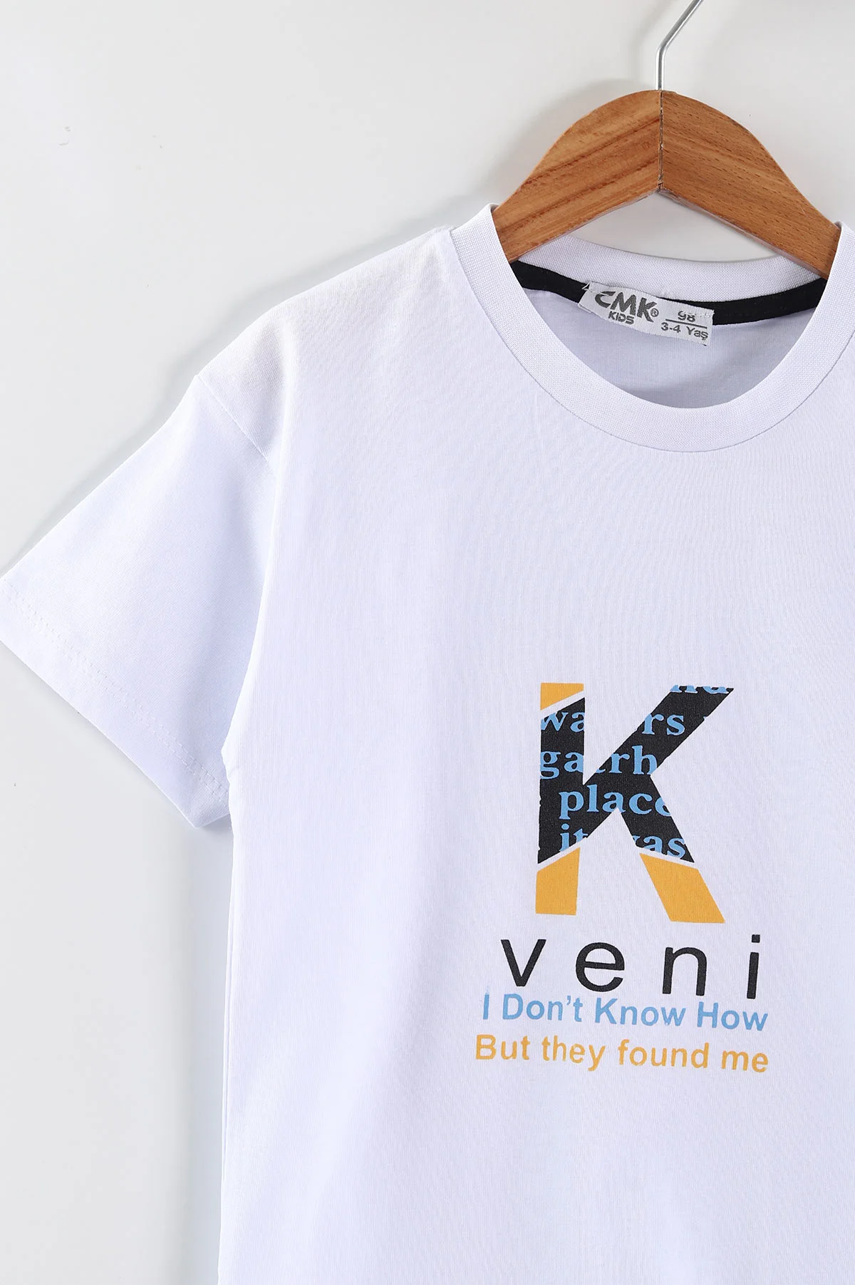 Beyaz (3-12 Yaş)K Baskılı Erkek Çocuk Tişört 447169