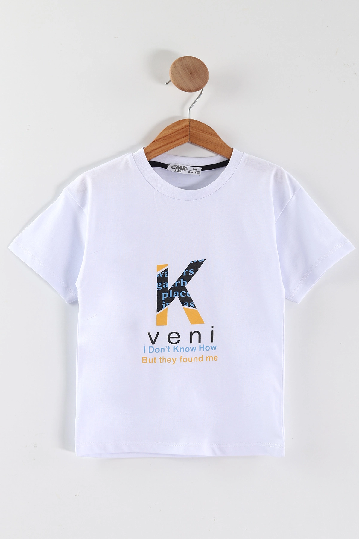 Beyaz (3-12 Yaş)K Baskılı Erkek Çocuk Tişört 447169