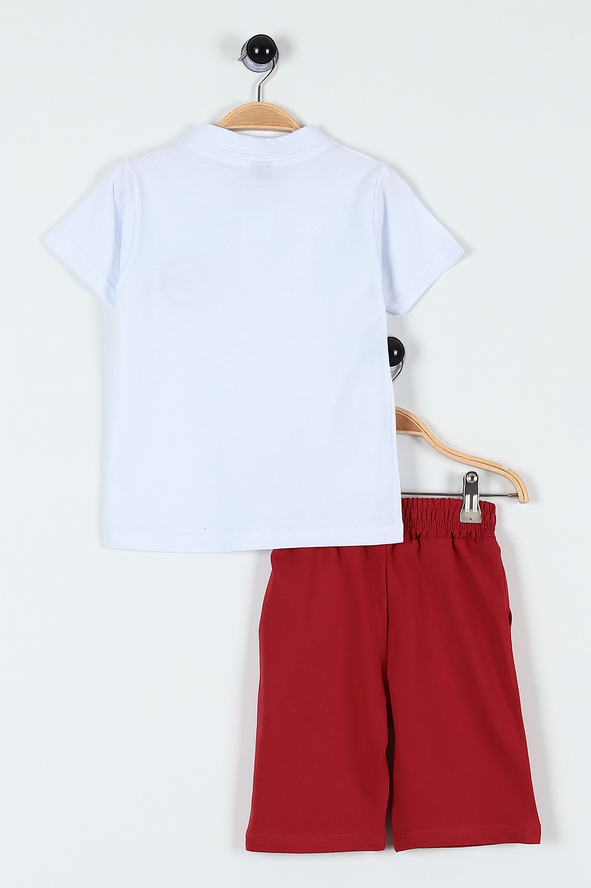Beyaz (3-6 Yaş) New Duds Nakışlı Yakalı Düğme Detaylı Erkek Bebe Takım 183595