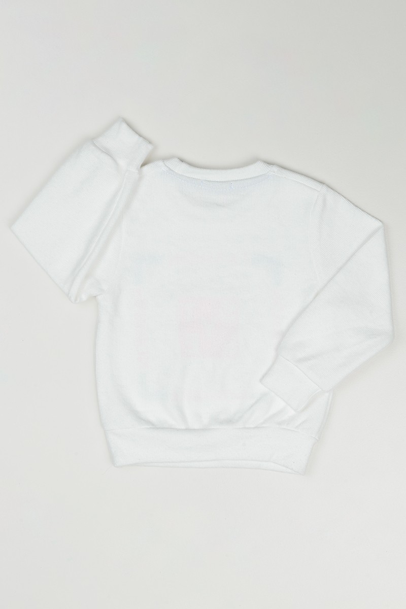 Beyaz (3-7 Yaş) Fashion Baskılı Kız Çocuk Sweatshirt 84809