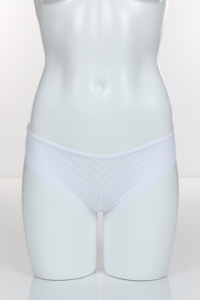 Beyaz 3687 Bikini Ön Arka Transparan Bant Külot 102379
