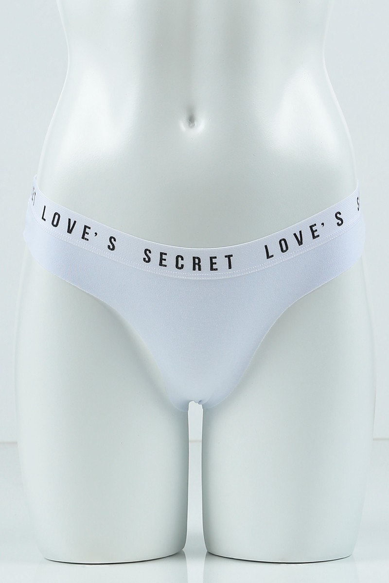Beyaz 3908 Tanga Pamuk Lazer Bel Spor Lastikli Külot 99848