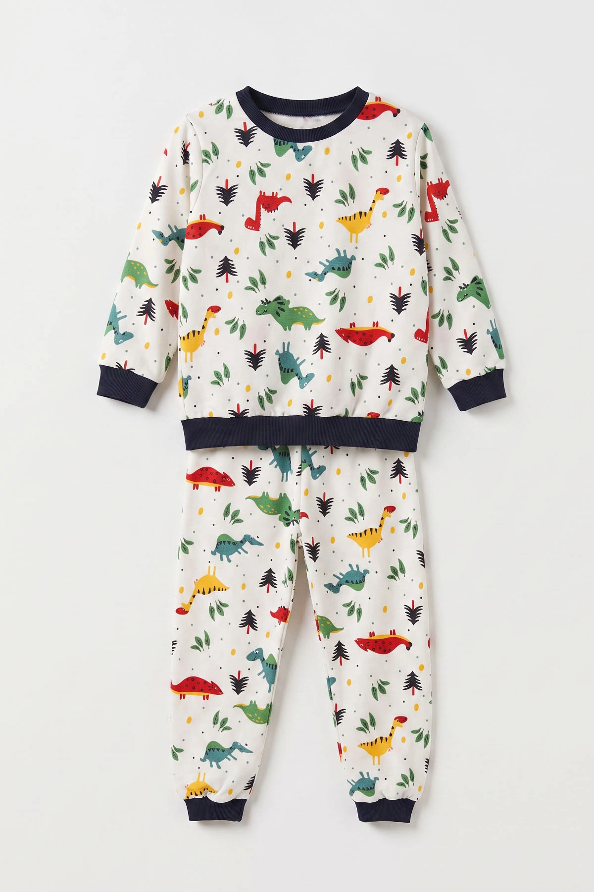 Beyaz (4-10 Yaş) Desenli 2 İp Erkek Çocuk Pijama Takım 483321