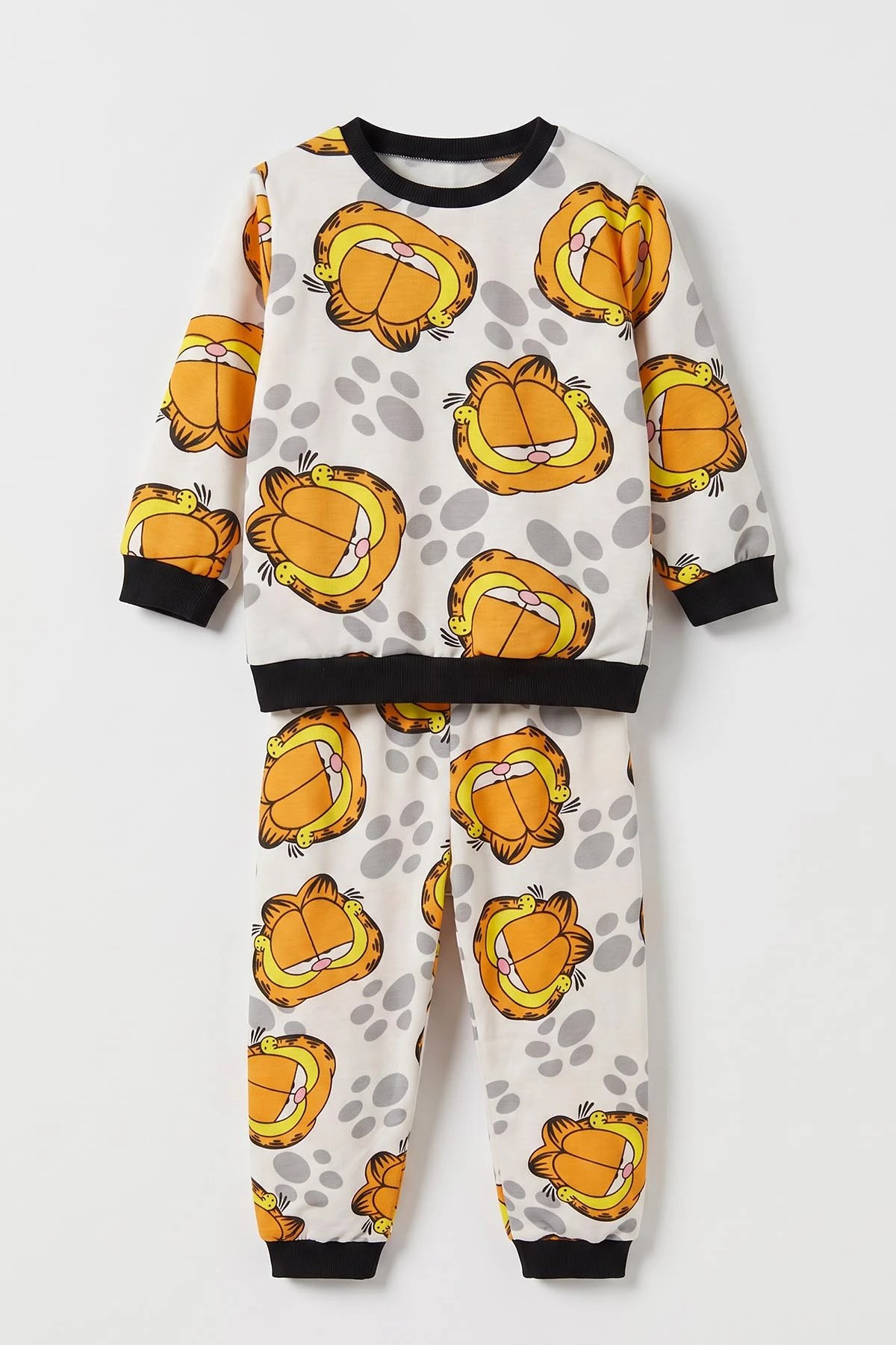 Beyaz (4-10 Yaş) Desenli 2 İp Erkek Çocuk Pijama Takım 483338