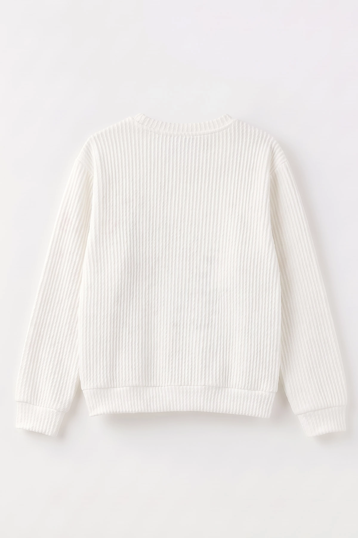 Beyaz (4-12 Yaş) İncili Fiyonk Nakışlı Kız Çocuk Sweat 485497