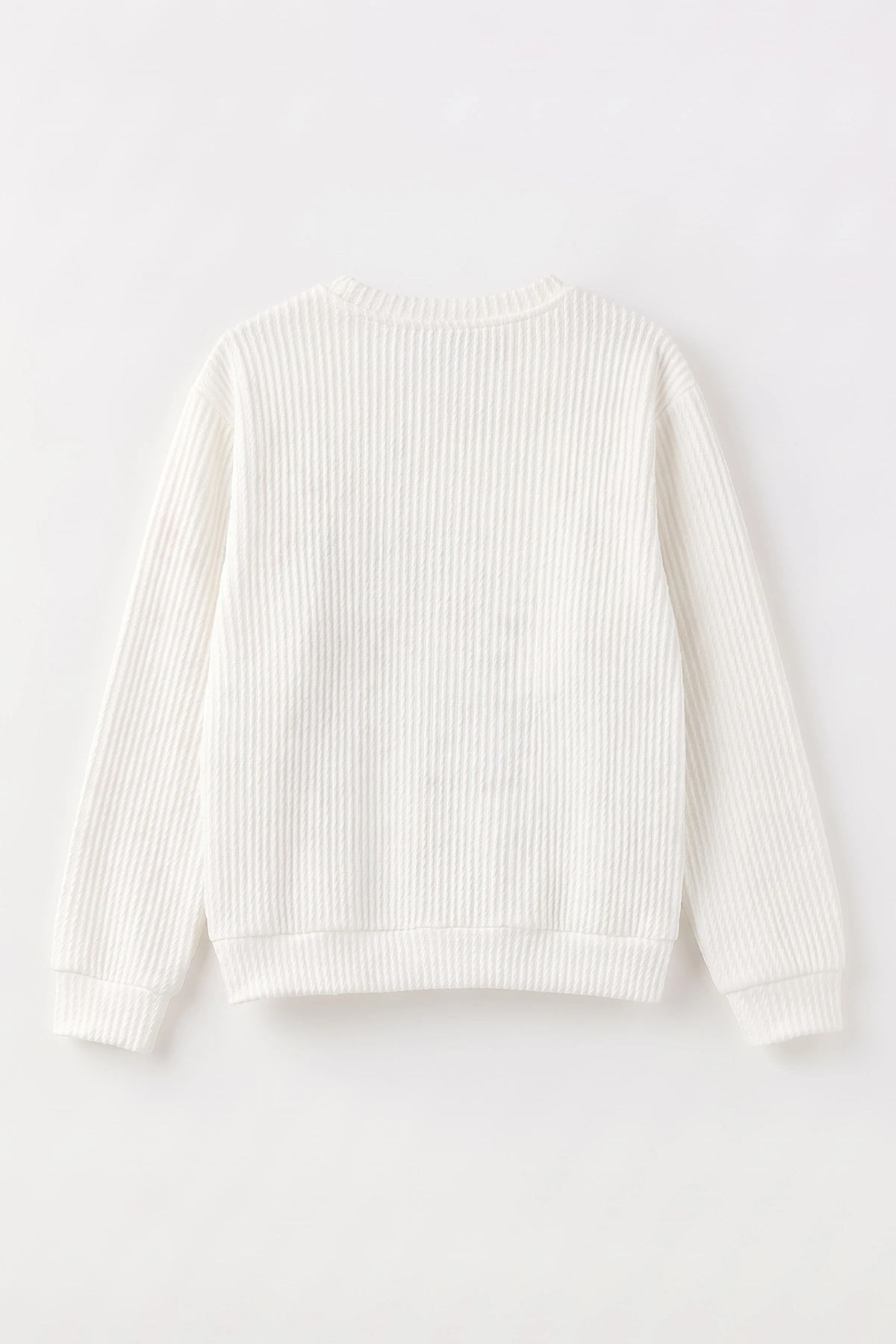 Beyaz (4-12 Yaş) Kalp Nakışlı Kız Çocuk Sweat 485482
