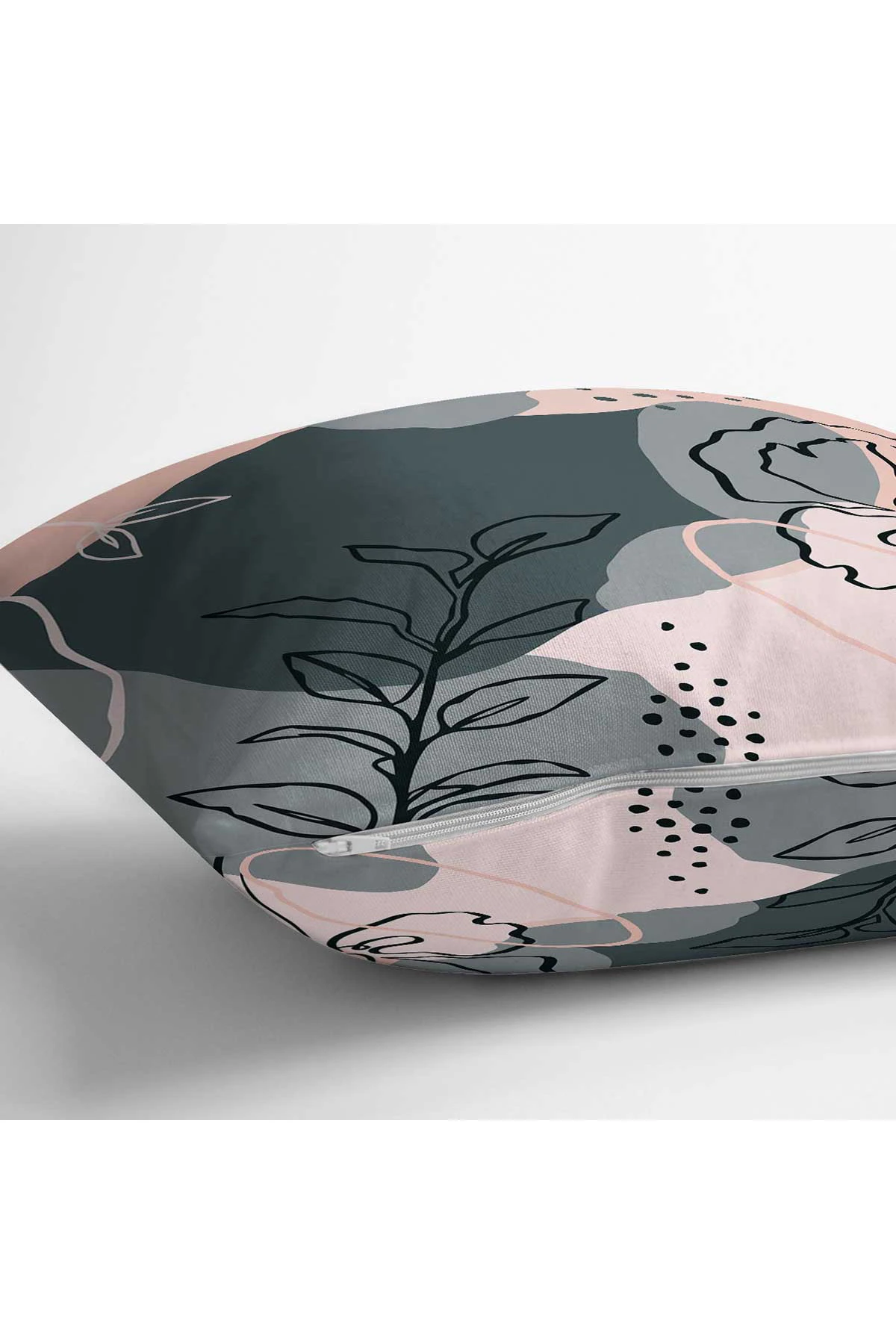 Pudra 43x43 Dijital Baskılı Fermuarlı Modern Kırlent Kılıfı 272088