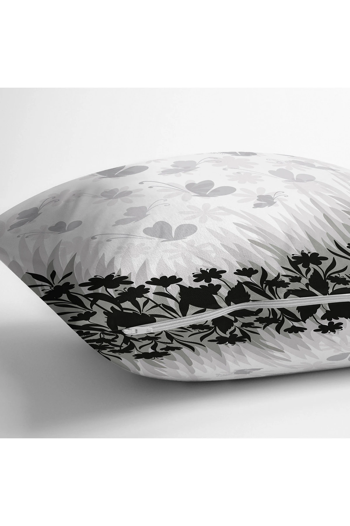 Füme  43x43 Dijital Baskılı Fermuarlı Modern Kırlent Kılıfı 272760