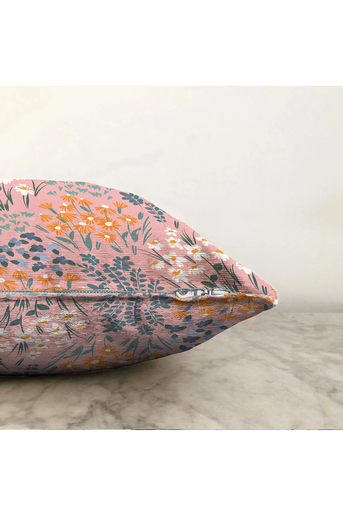 Pudra 43x43 Dijital Baskılı Fermuarlı Modern Kırlent Kılıfı 272887