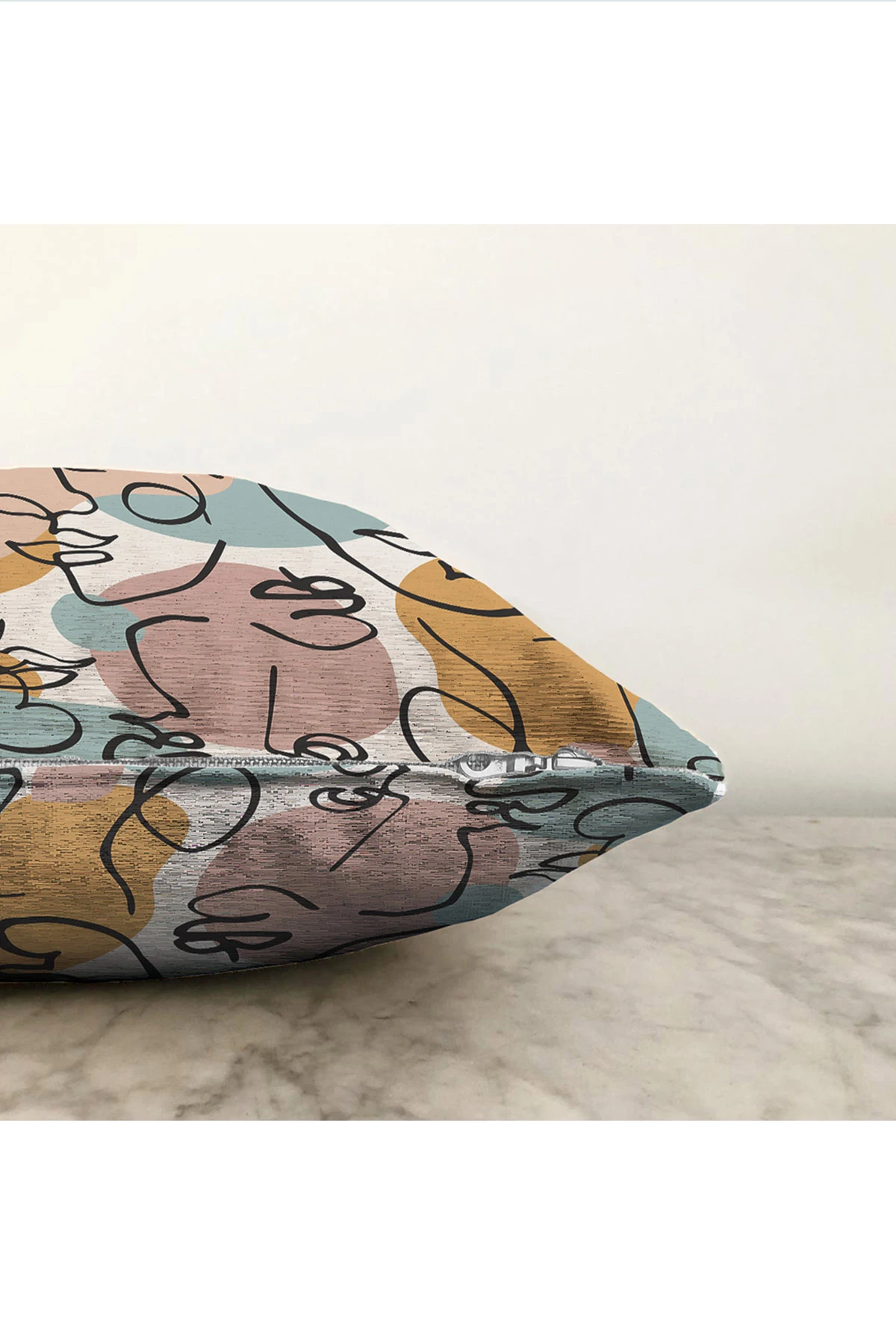 Hardal 43x43 Dijital Baskılı Fermuarlı Modern Kırlent Kılıfı 272897