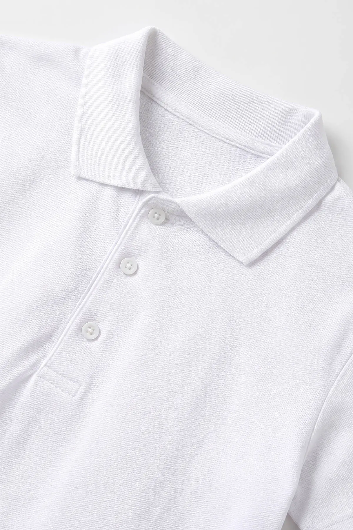 Beyaz (5-13 Yaş) Kısa Kol Polo Yaka Unisex Çocuk Okul Tişörtü 480888